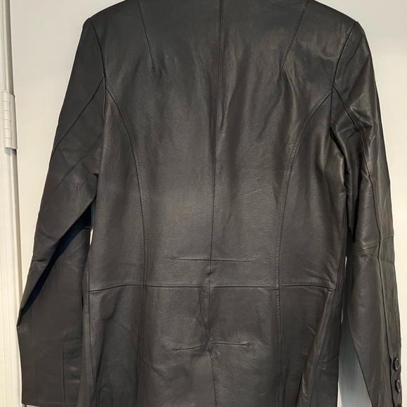 Grey Leather Blazer & Matching Grey Leather Pants Set - Picture 3 of 6